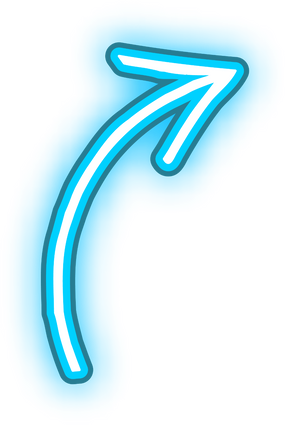 Blue Neon Arrow Curve